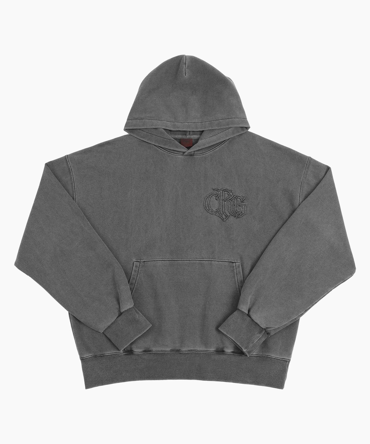 크리건(CRIGUN) LOGO APPLIQUE HOODIE PIGMENT CHARCOAL