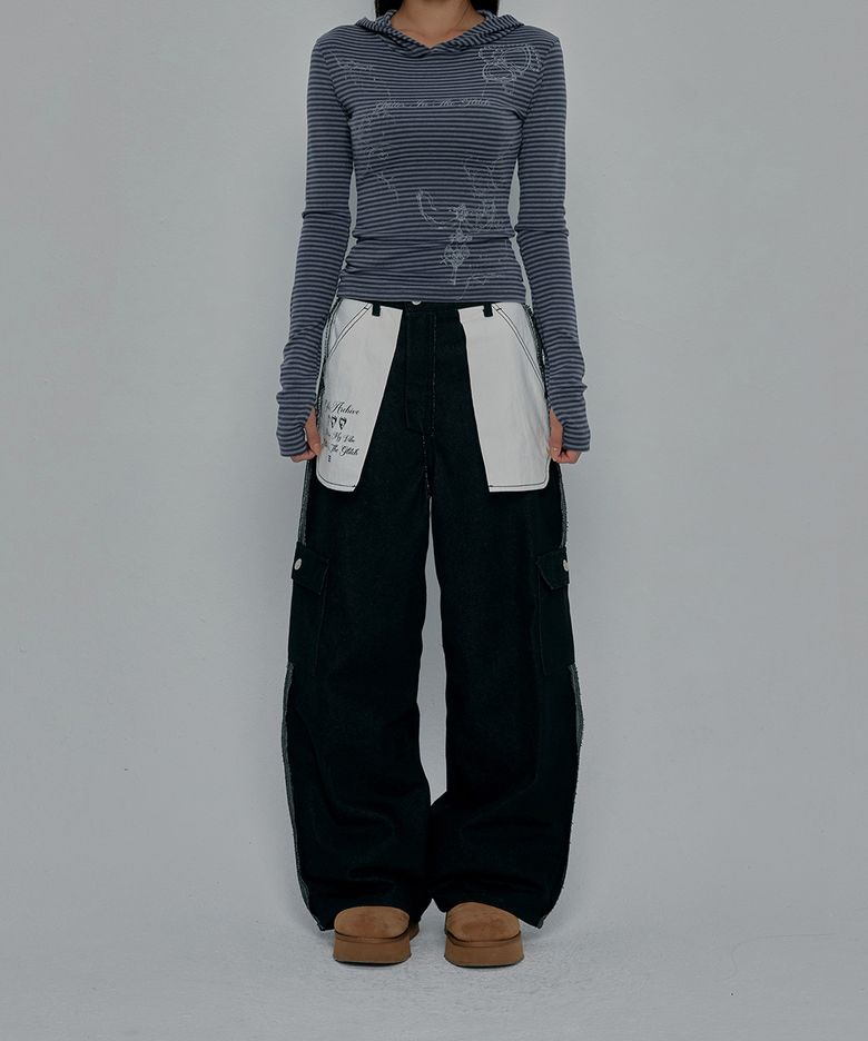 REVERSE STITCHED CARGO PANTS_BLACK