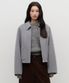 우먼즈 캐시미어 블랜드 핸드메이드 집업 재킷 [미디엄 그레이]