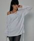 ONE SHOULDER GRAPHIC LONG SLEEVE_WHITE