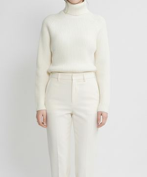 올리비아 골지 터틀넥 니트_크림화이트