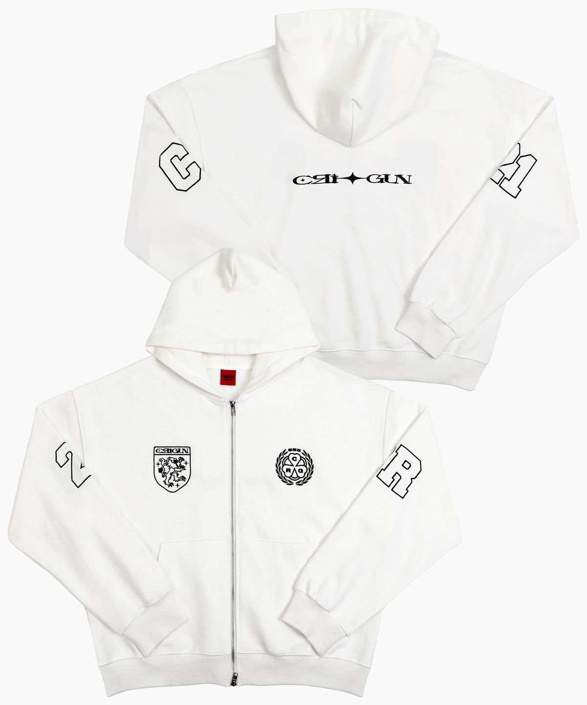 크리건(CRIGUN) CLUB JERSEY ZIP-UP HOODIE RAW WHITE