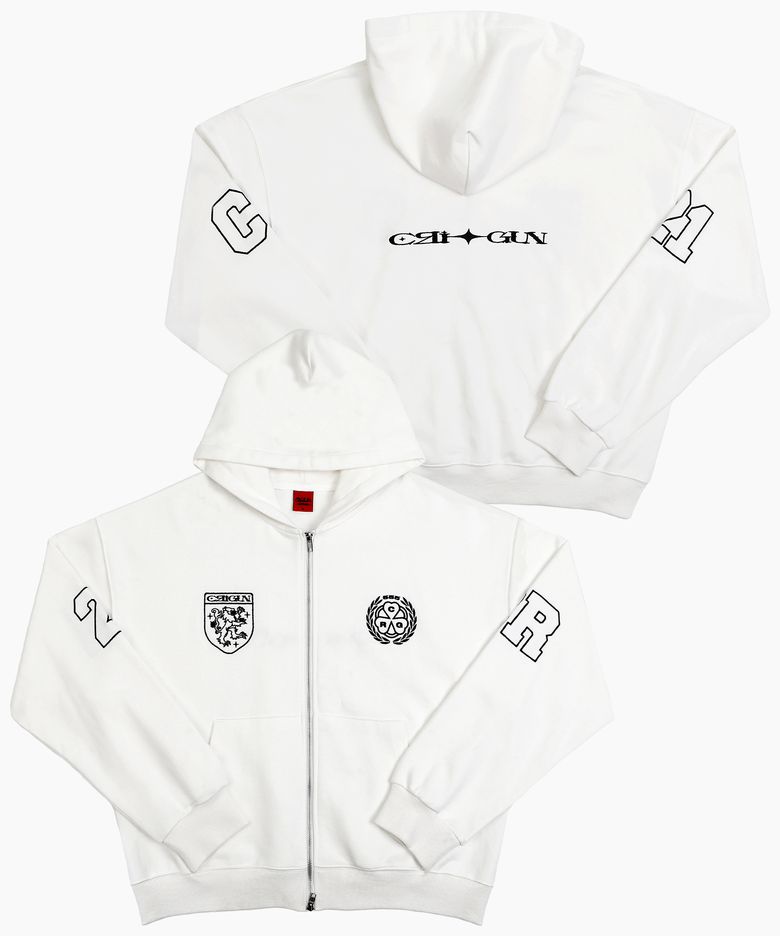 CLUB JERSEY ZIP-UP HOODIE RAW WHITE