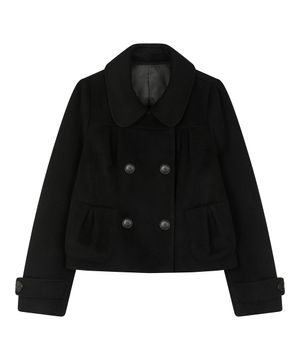 캐시미어 로제 더블 숏 코트 [BLACK]