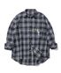 노마드 오버핏 체크 셔츠 네이비