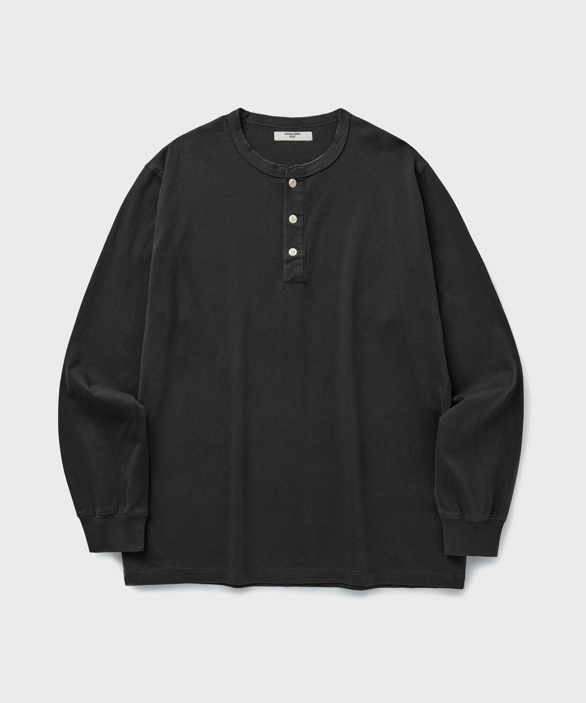 유니온블루(UNION BLUE) CRAFT HENLEY L/S T-SHIRT [GRAPHITE]