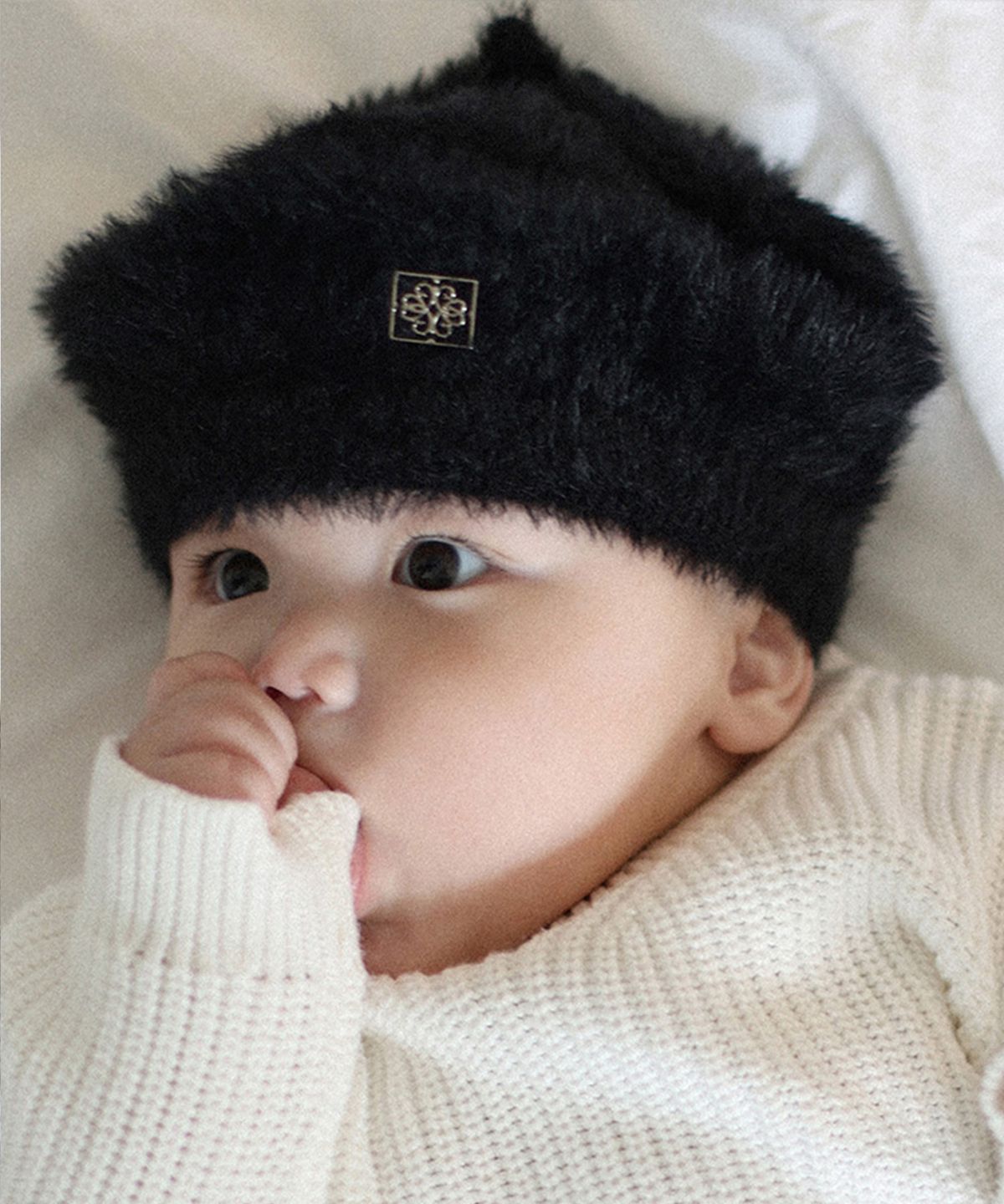 더로하(THE LOHA) [BABY]앙고라 베레모 블랙