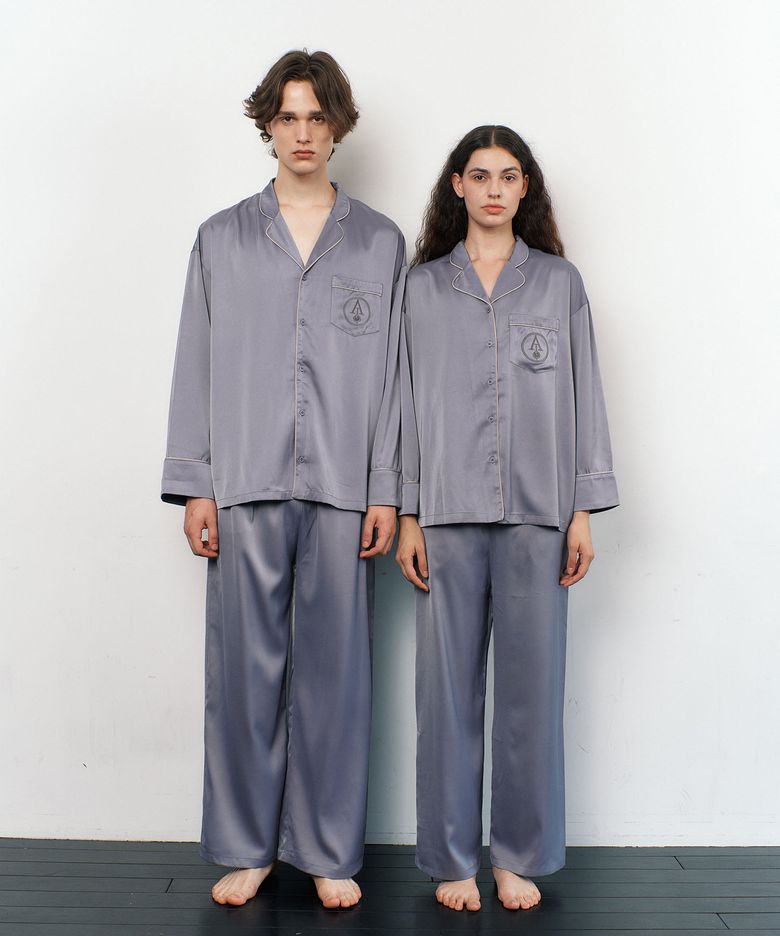 CLASSIC PAJAMA COUPLE SET_ash violet