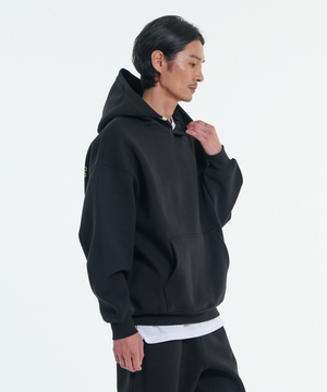 [L~4XL] 시그니처 빅사이즈 후드 스웨트셔츠_블랙