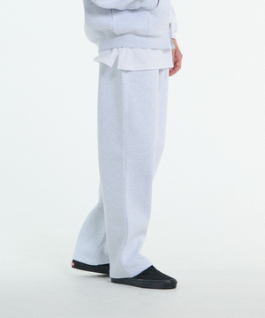 [L~4XL] 시그니처 빅사이즈 와이드 스웨트팬츠_화이트