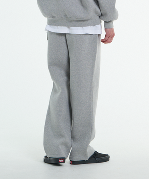 [L~4XL] 시그니처 빅사이즈 와이드 스웨트팬츠_그레이