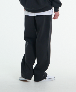 [L~4XL] 시그니처 빅사이즈 와이드 스웨트팬츠_블랙