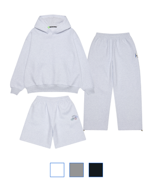 [3PIECE][L~4XL] 시그니처 빅사이즈 후드 스웨트셔츠 셋업