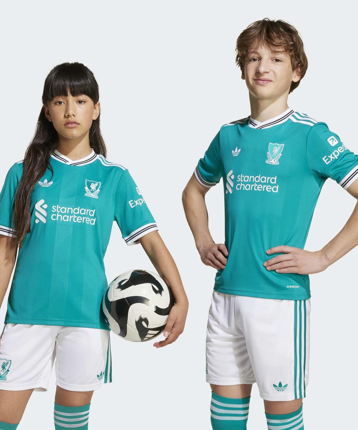 아디다스 키즈(ADIDAS KIDS) 리버풀 FC 25/26 TF 저지 키즈 - 씨그린 / JV6468