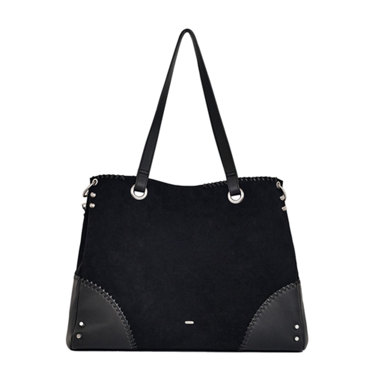 네거티브쓰리(NEGATIVETHREE) Two-way Suede Boston Bag_Black