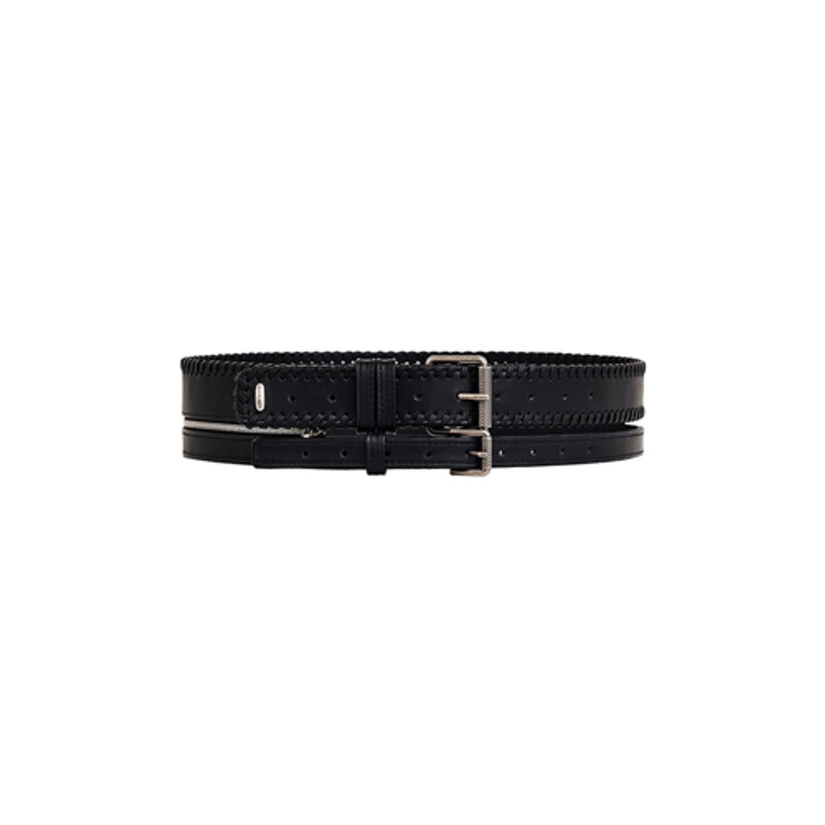네거티브쓰리(NEGATIVETHREE) Two-way Cow Leather Belt_Black