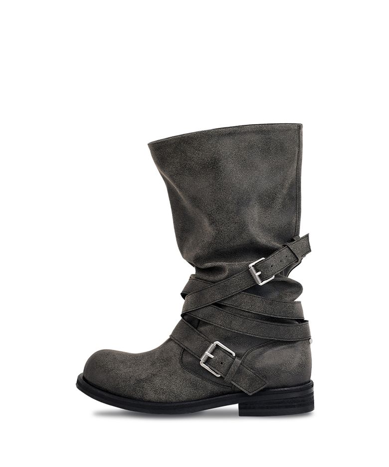 Slouchy Long Strap Boots_Dusty Grey