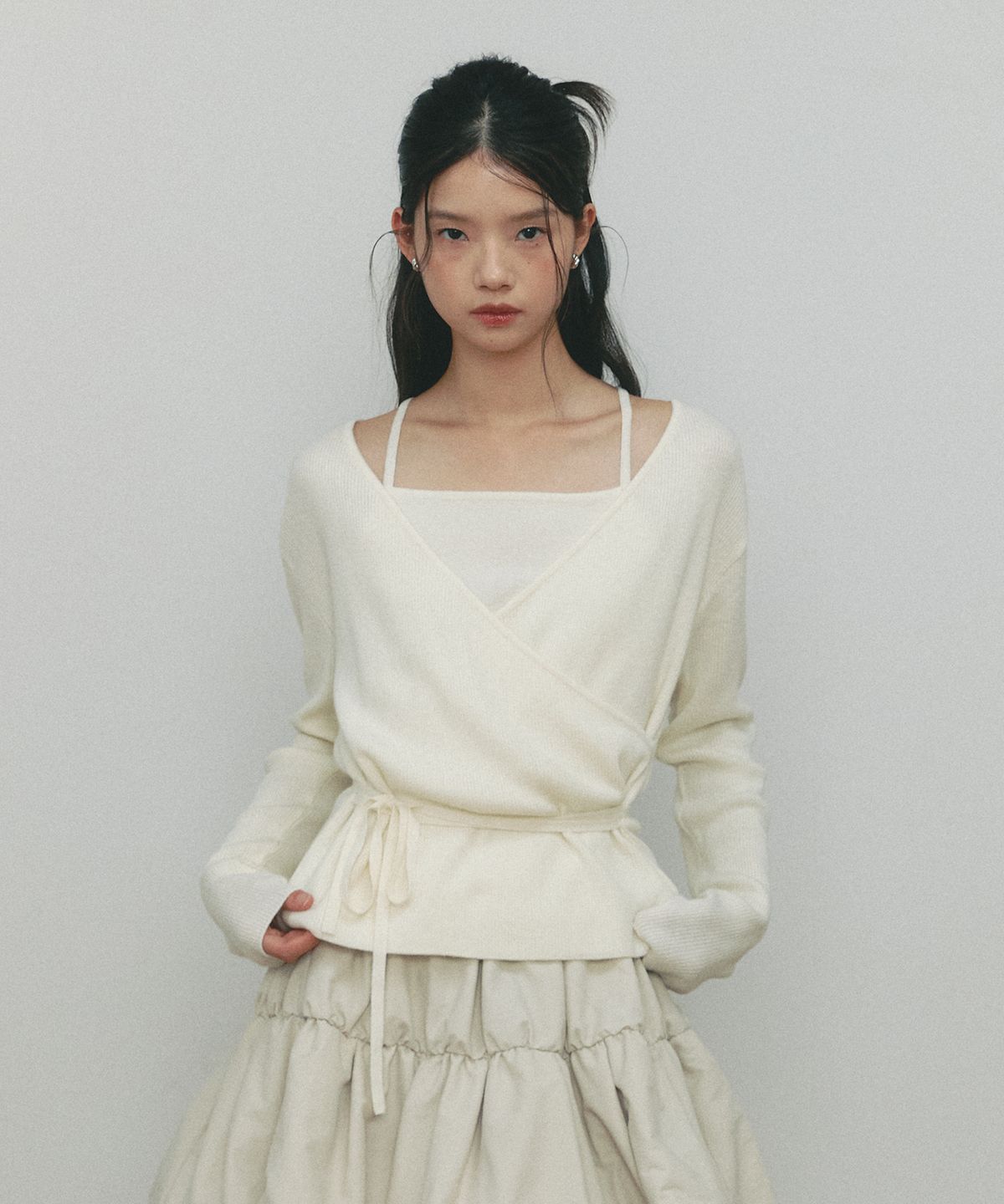 쎄미(SSEMI) WOOL WRAP KNIT&SLEEVELESS(IV)