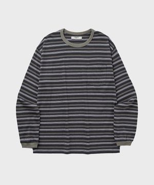 WASHED BORDER L/S T-SHIRT [CASHEW NUT]