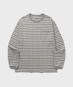 WASHED BORDER L/S T-SHIRT [PISTACHIO]