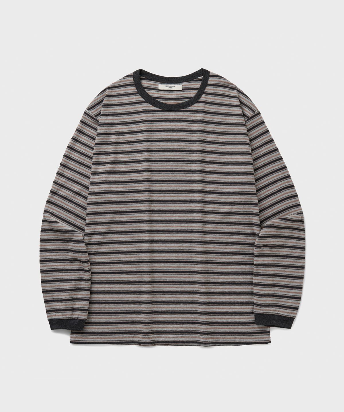유니온블루(UNION BLUE) WASHED BORDER L/S T-SHIRT [HAZEL]