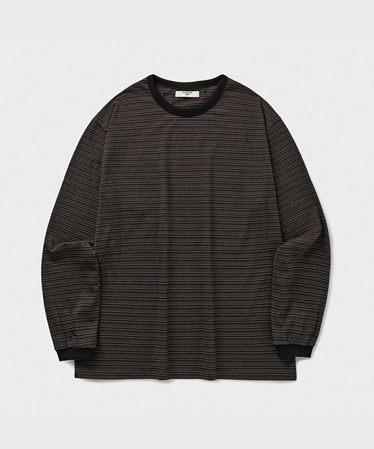 유니온블루(UNION BLUE) WASHED FINE BORDER L/S T-SHIRT [BROWN]