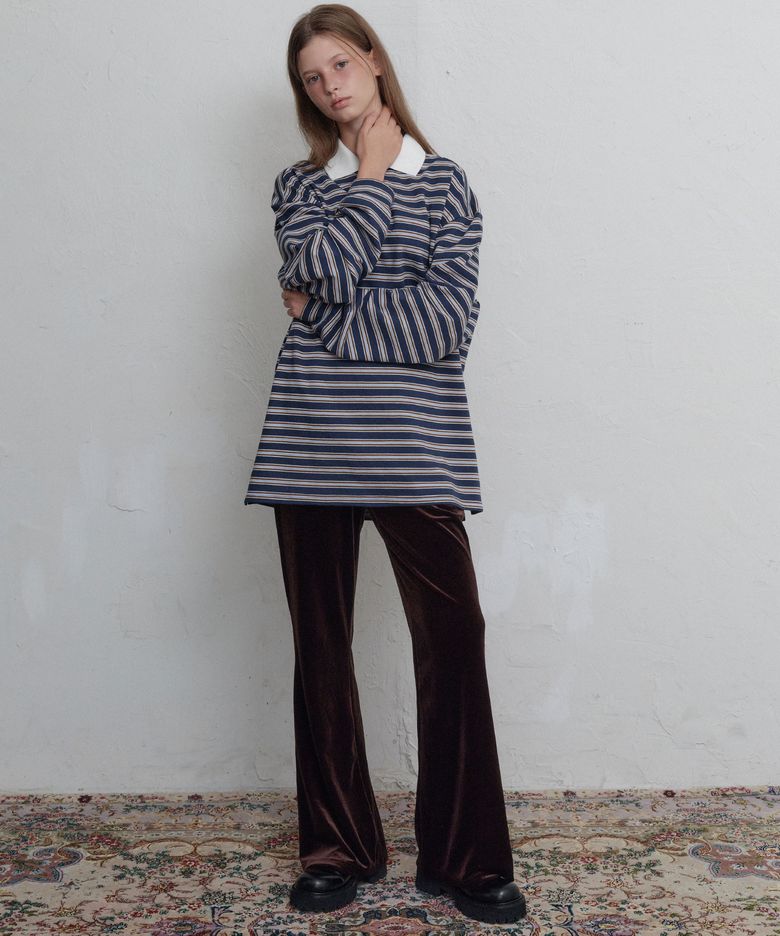 Moon velour boots cut pants (Espresso)
