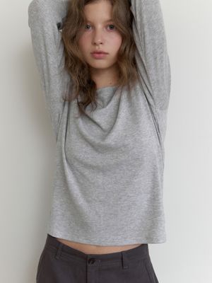 Oli layered t-shirt (sage melange)