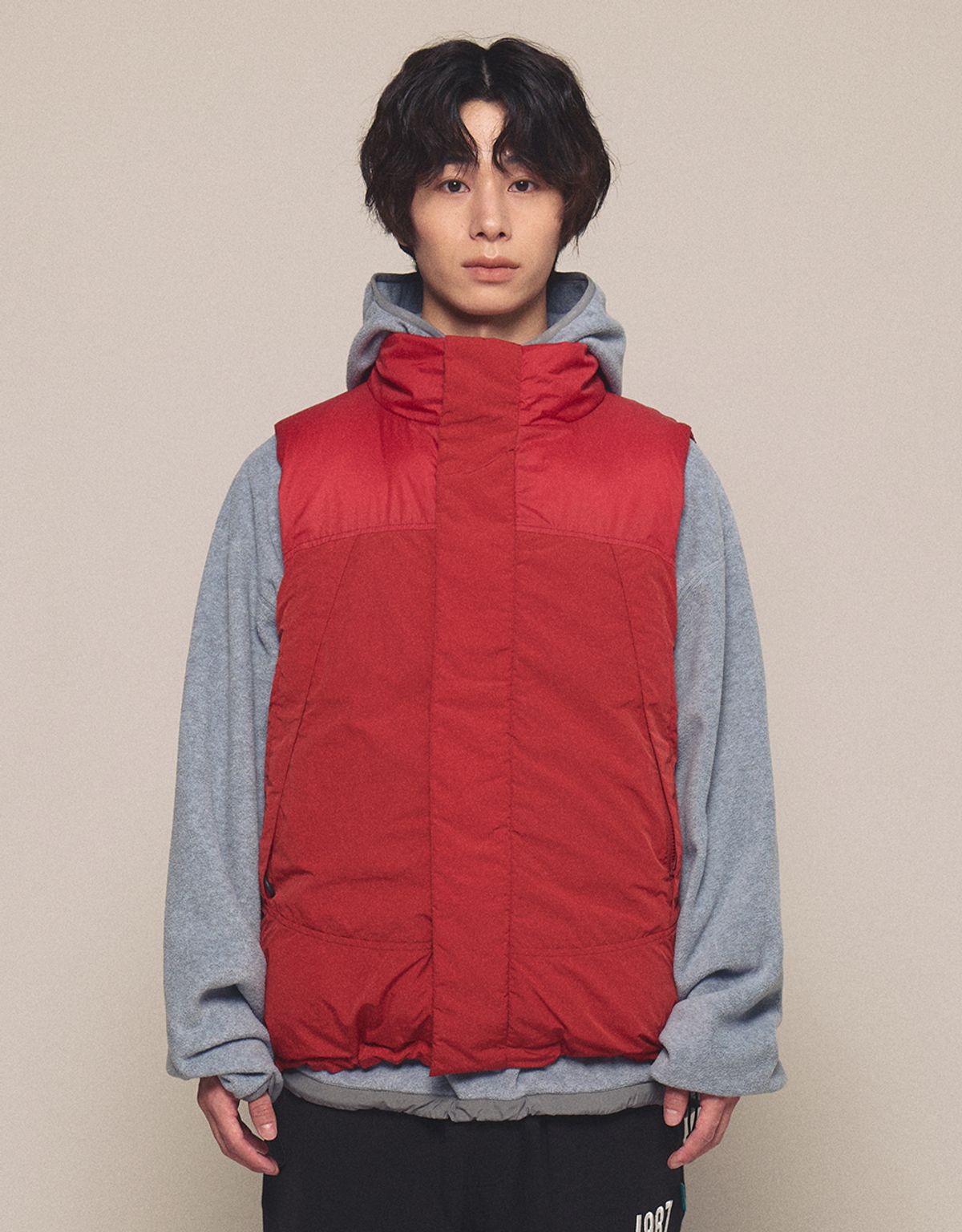엠엠엘지(MMLG) [Mmlg] FISHTAIL UTILITY PADDED VEST (RED)