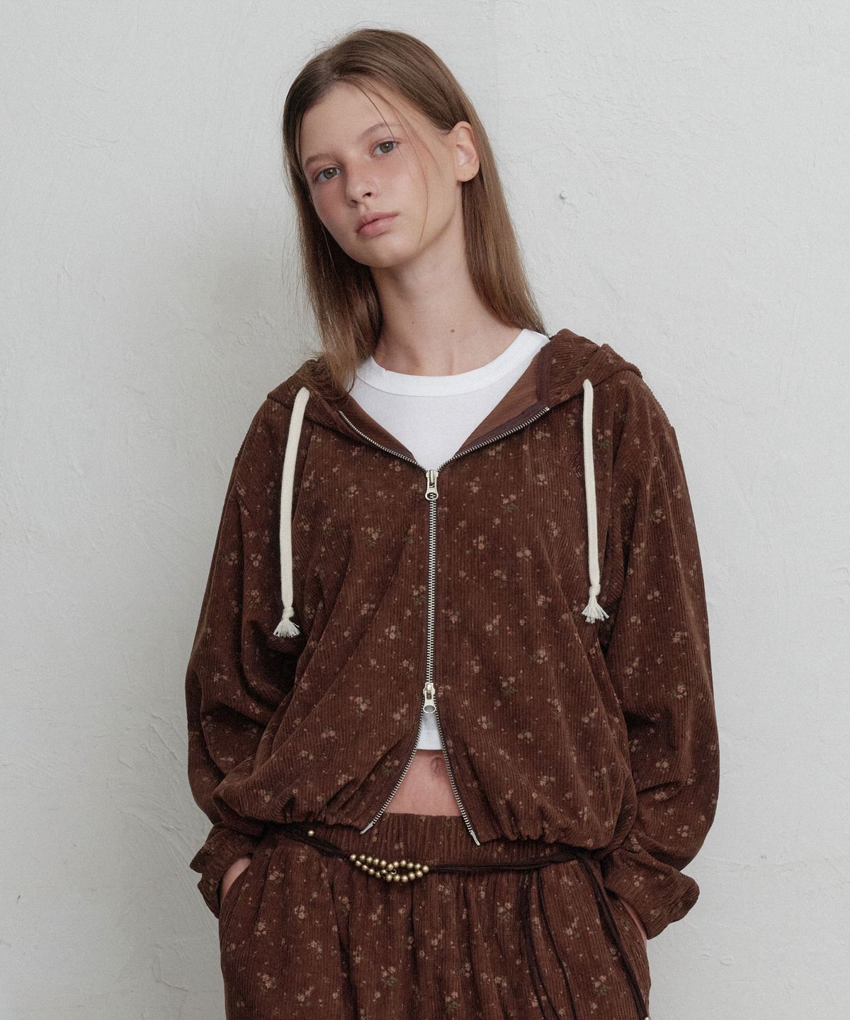 무니쉬(MOONISH) Rustic garden zip-up hoodie (Brown)