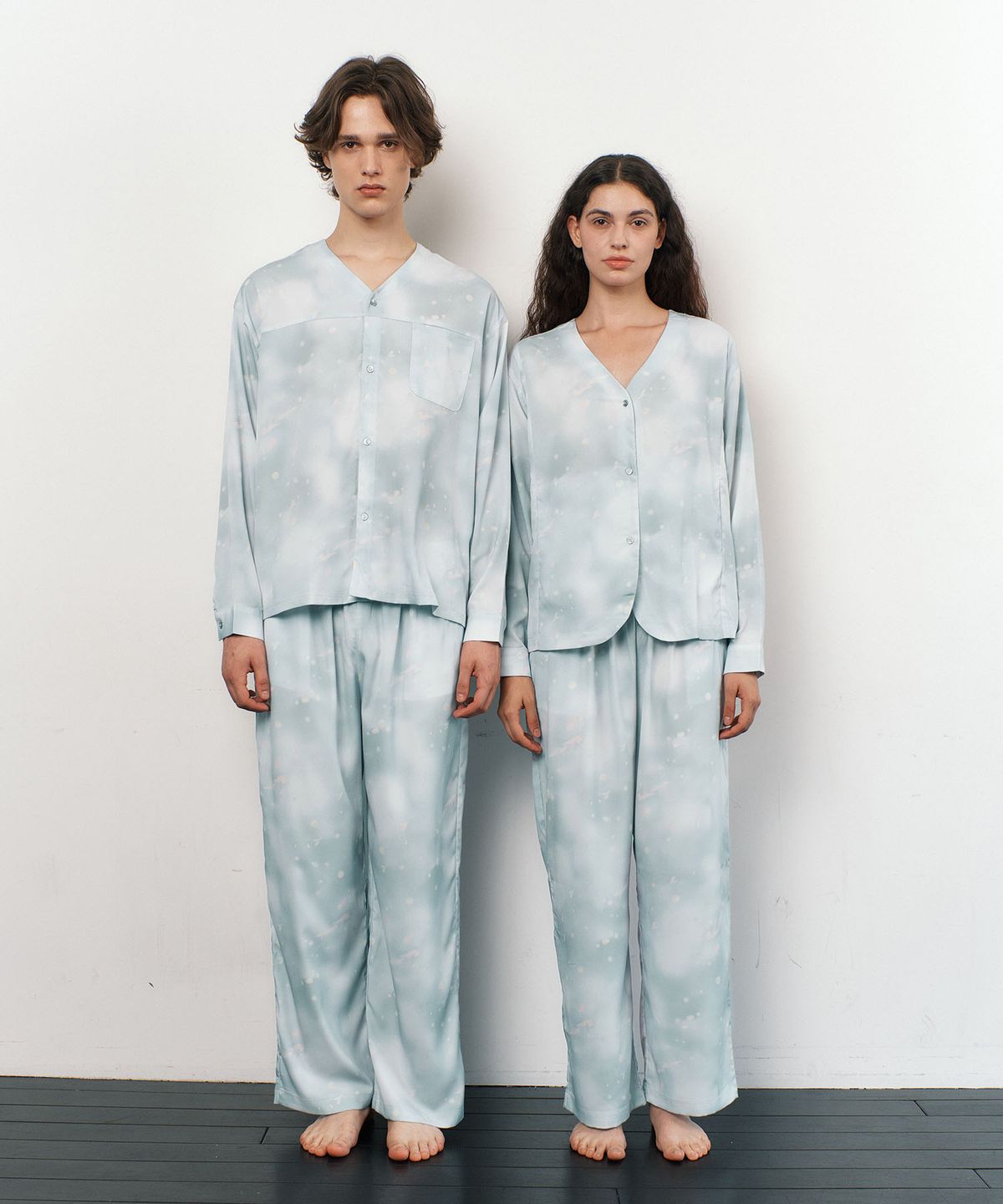 아템포(ATEMPO) COZY PAJAMA COUPLE SET_sunshine blue