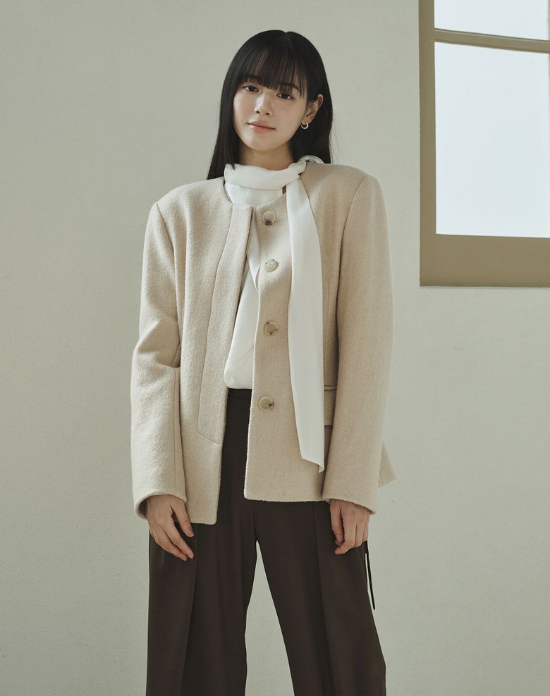 ROUNDNECK WOOL JACKET 2COLOR 라운드넥 울 자켓 투컬러