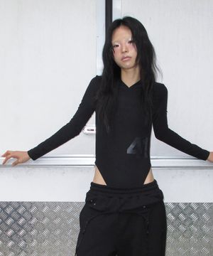 Hoodie Bodysuit / Black