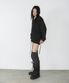 One Shoulder Eyelet Sweatshirts / Black