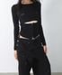 Hooked Cutout Top / Black