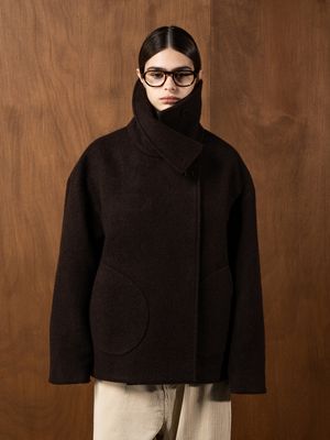 언발란스 하이넥 울 자켓