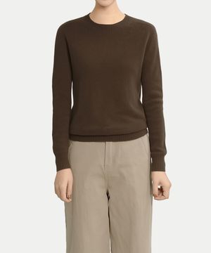 울100% 베이직 니트 스웨터_브라운