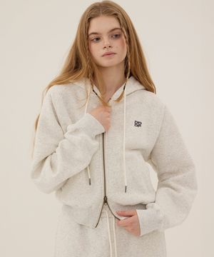 DGDP 스퀘어 크롭 나그랑 후드집업_오트밀