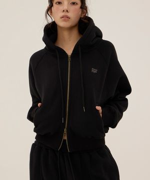 DGDP 스퀘어 크롭 나그랑 후드집업_블랙