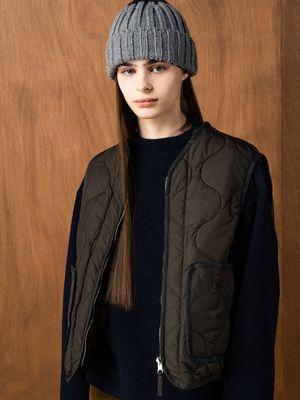 크롭 패딩 베스트