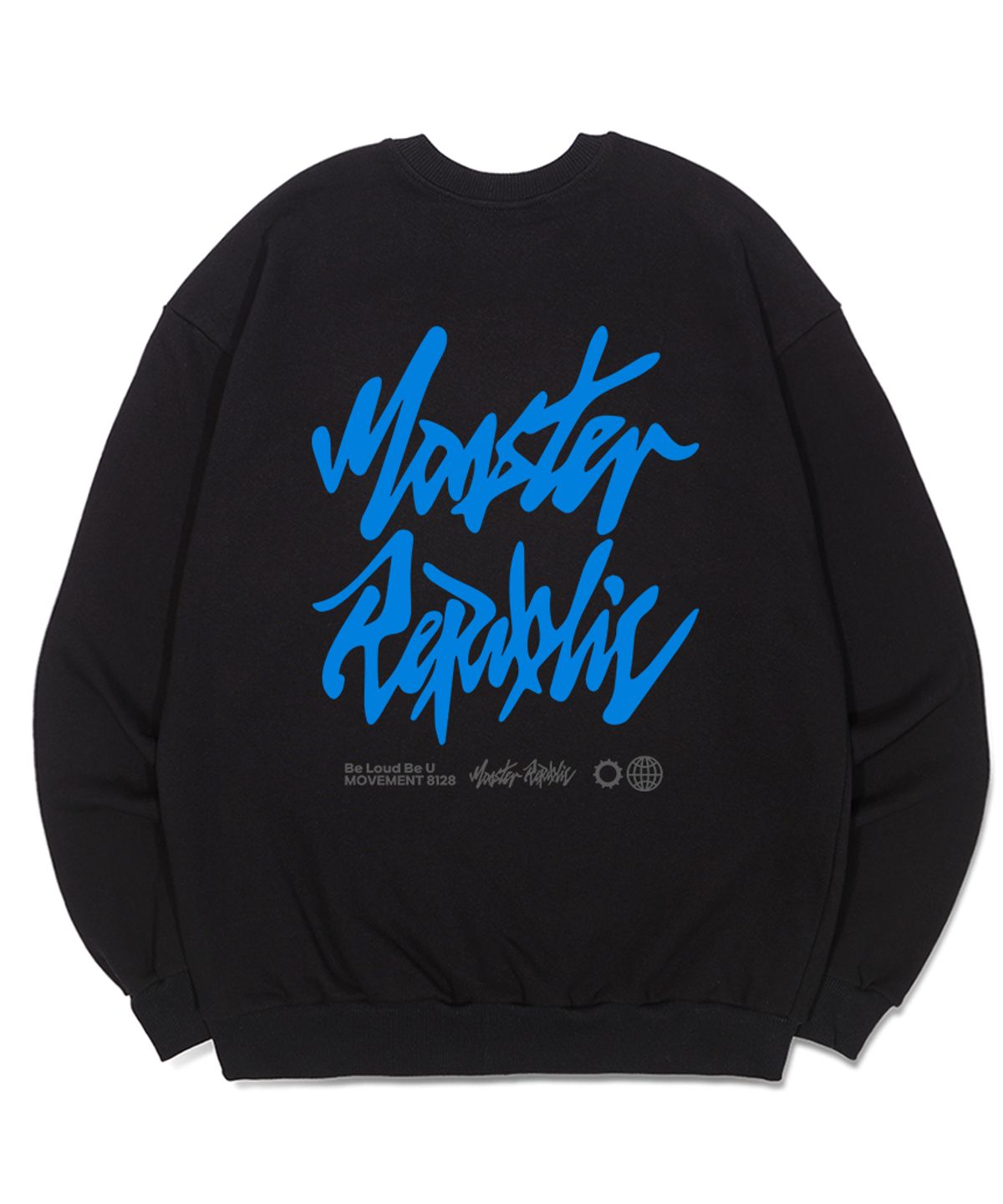 몬스터리퍼블릭(MONSTER REPUBLIC) 어센틱 로고 스카이블루 맨투맨 블랙_8128