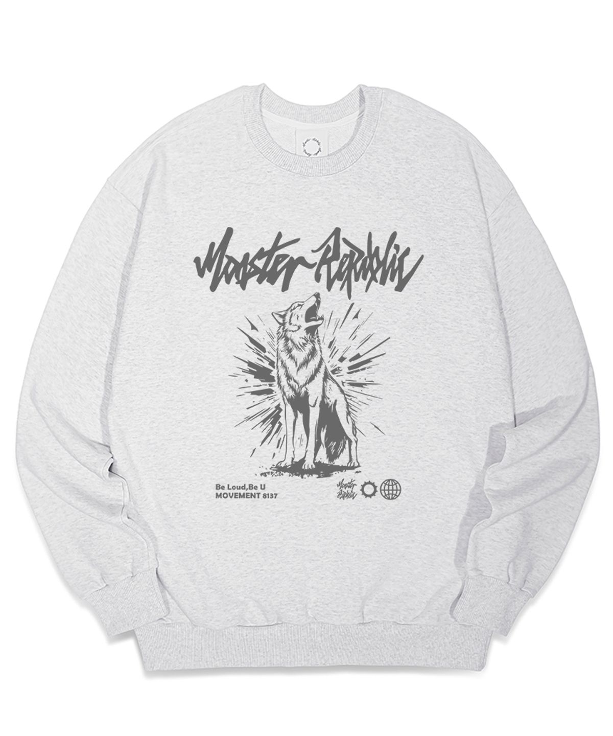 몬스터리퍼블릭(MONSTER REPUBLIC) 하울링 그레이 맨투맨 멜란지그레이_8137