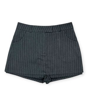 Classic Pinstripe Mini Skort (Gray)