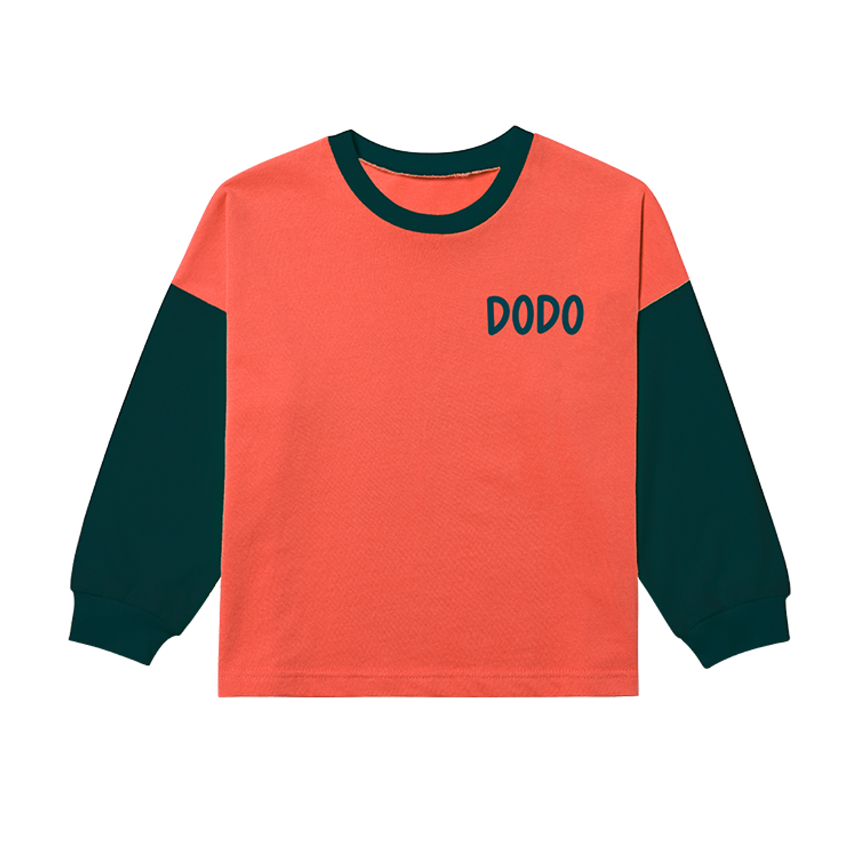 라메종드도도(LA MAISON DE DODO) DODO BASIC Oversized T Shirt (Orange/Green)_긴팔티셔츠
