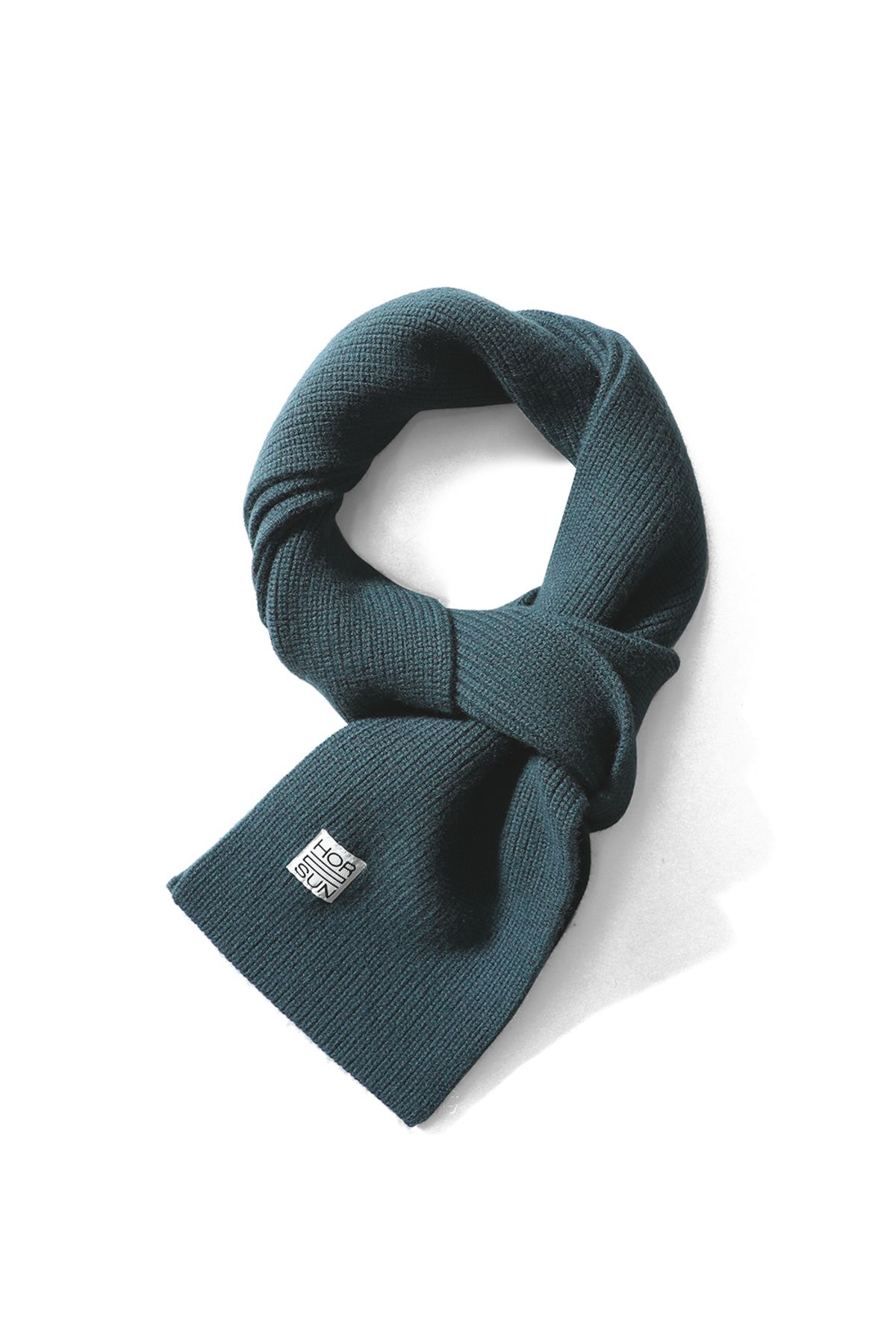 홀리선(HORLISUN) Skiff Superfine Wool Knit Rib Muffler Evergreen