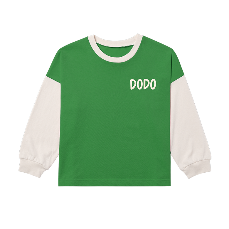 DODO BASIC Oversized T Shirt (Green/Ivory)_긴팔티셔츠