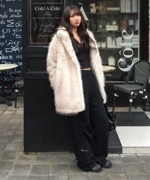 Slant Pleats Multi Cargo Sweat Pants Black