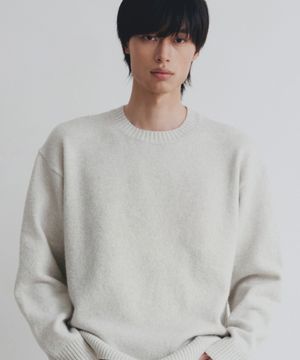 포멀 베이직 라운드 니트 [아이보리]