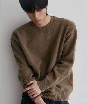 포멀 베이직 라운드 니트 [모카]