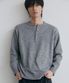 데일리 플레인 헨리넥 니트 [그레이]